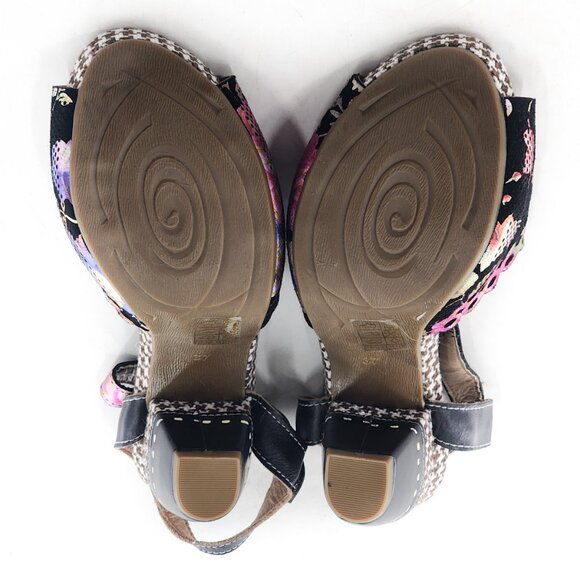 L'ARTISTE by Spring Step Jivvi Floral Houndstooth Print Sandals - Picture 11 of 11